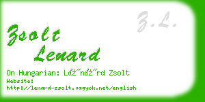 zsolt lenard business card